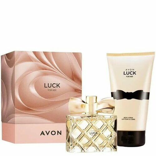 парфюмерно косметический набор avon luck для нее AVON Парфюмерный набор Luck 50мл +лосьон для тела 150 мл , в подарочной упаковке.