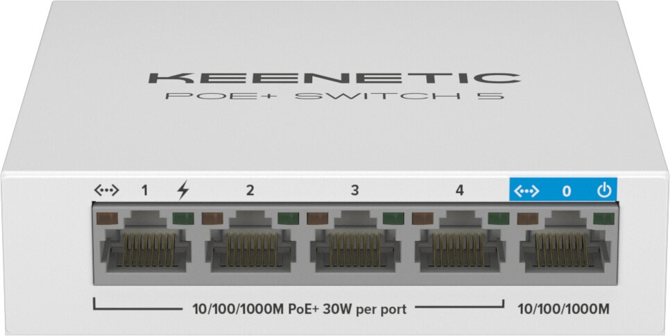 Коммутатор Keenetic 5-портовый гигабитный с 4 портами PoE+ и бюджетом мощности 60 Вт - фото №2