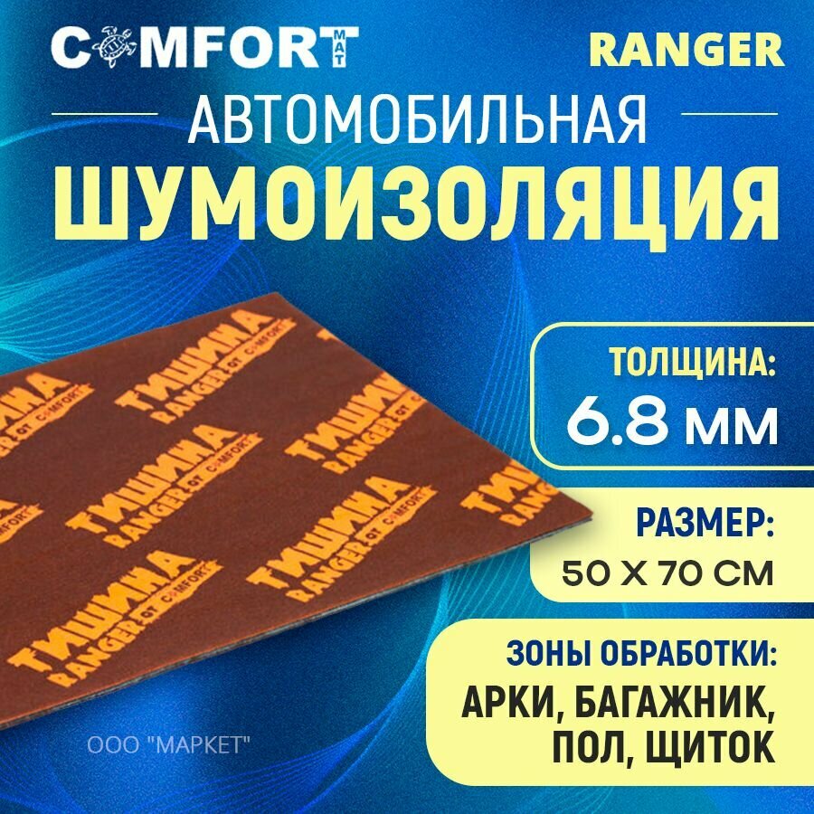Шумоизоляция Comfort mat Ranger 50см х 70см