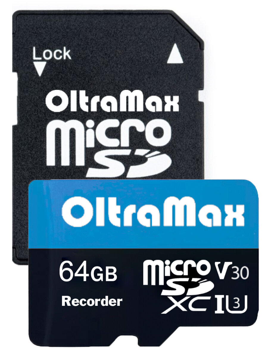 Карта памяти microSD 64 ГБ OltraMax Class 10 Recorder OM64GCSDXC10-U3-V30