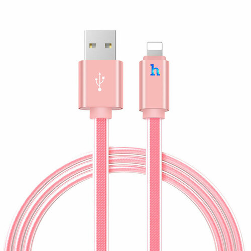 Кабель USB HOCO UPL12 Metal Jelly USB - Lightning, 2.1А, 1.2 м, розовое золото