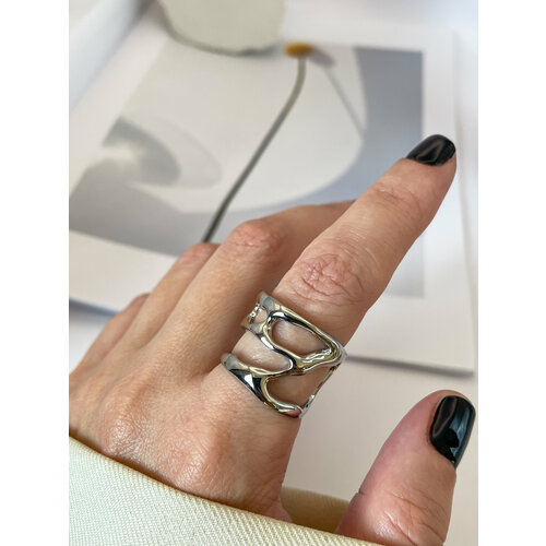 Кольцо, размер 17, серебряный