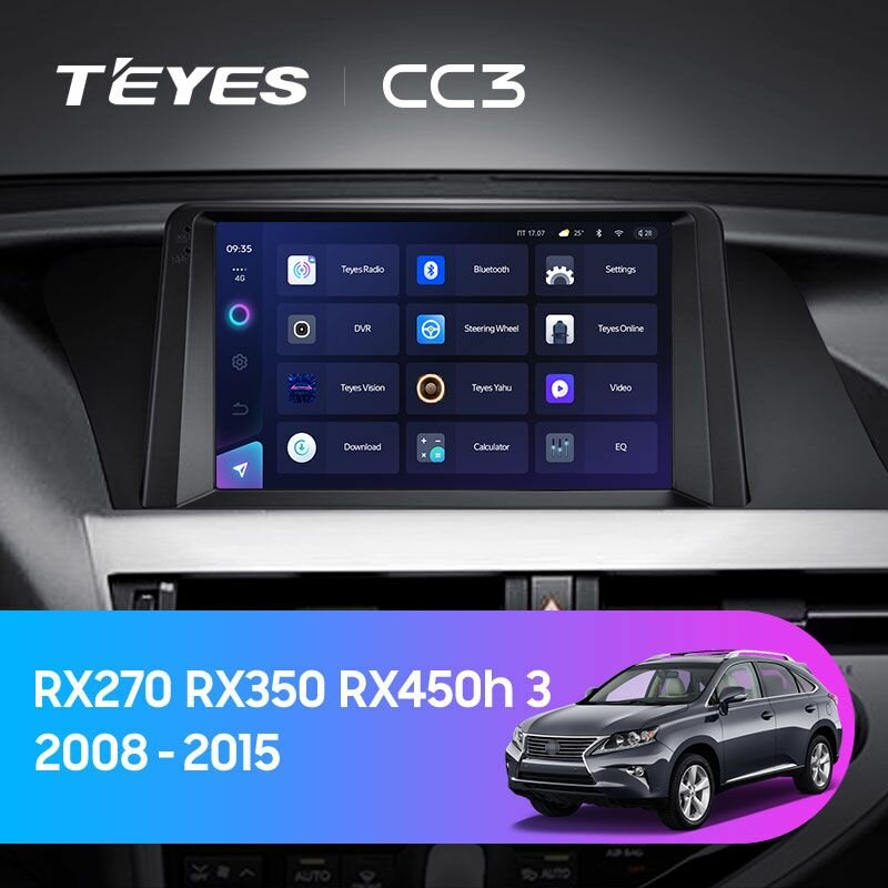 TEYES Магнитола CC3 3 Gb 9.0" для Lexus RX270 RX350 RX450h AL10 3 2008-2015 Вариант комплектации F1 B - Авто со штатным цветным дисплеем 32 Gb
