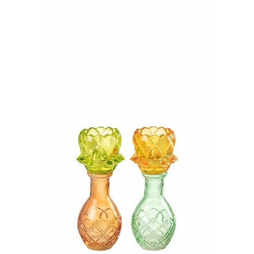 Подсвечник Цветок зеленый низ 7x7x17см 1100₽