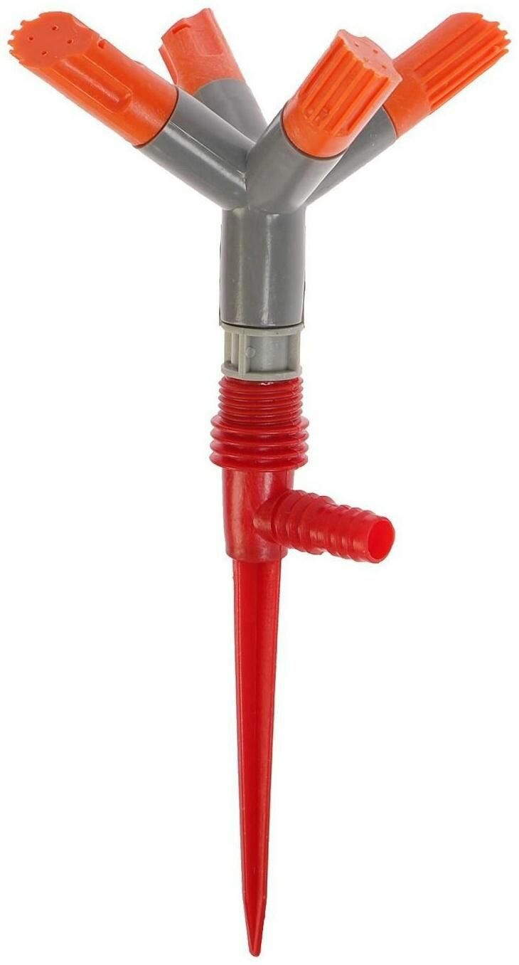 фото Распылитель 4-лепестковый, 28 см, штуцер под шланги 1/2", 3/4", пика, ABS пластик