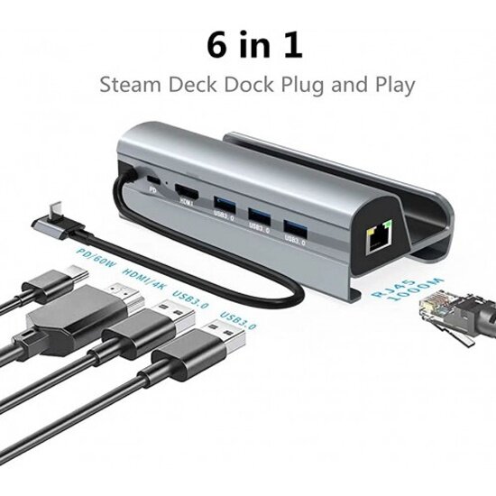 Док станция Ks-is KS-777A USB-C 6 в 1 для приставки Steam Deck