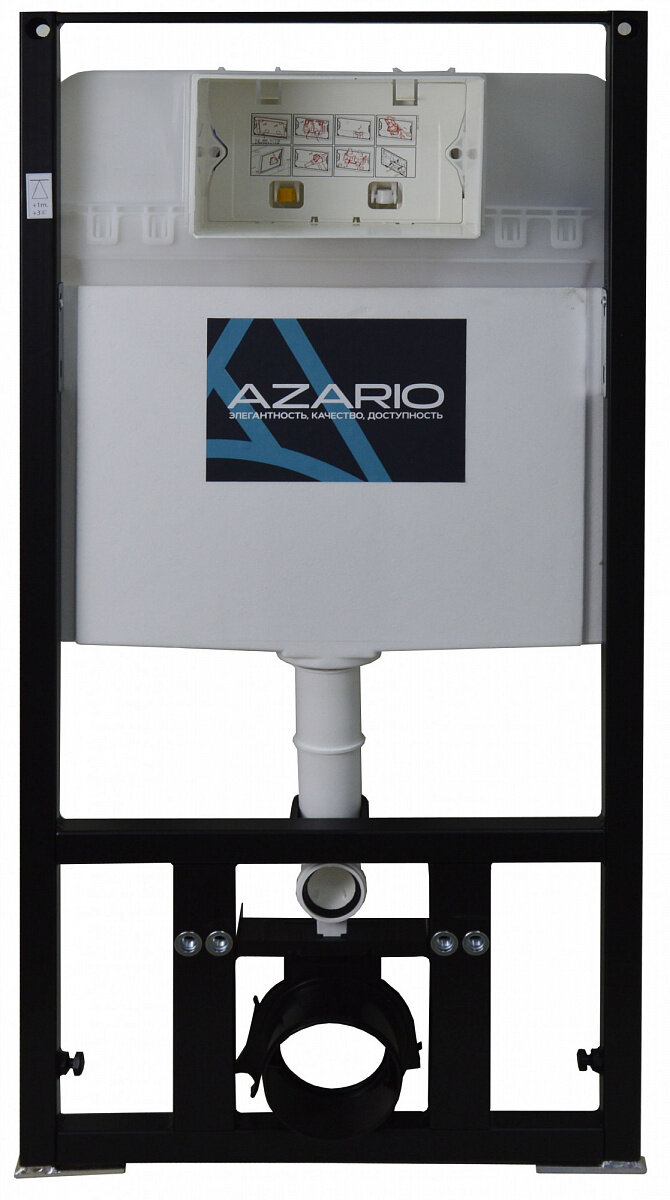 Инсталляция Azario для подвесного унитаза 3/6л. (AZ-8010-1000)+ Клавиша Azario цвет хром