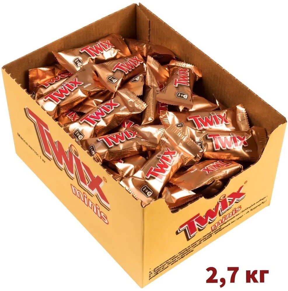 Twix Minis, 2.7 кг, картонная коробка