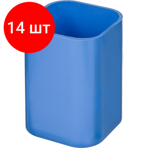 подставка для пишущих принадлежностей attache пластик голубой 10шт Комплект 14 штук, Подставка-стакан для ручек Attache, голубой