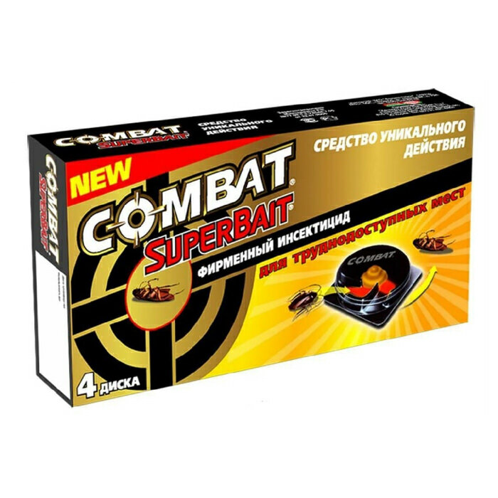 Приманка Combat SuperBait от тараканов, 4 шт.