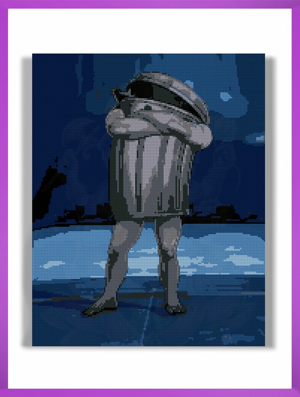 Алмазная мозаика на подрамнике - вышивка Honkai Star Rail Trash Can 40 х 50 см