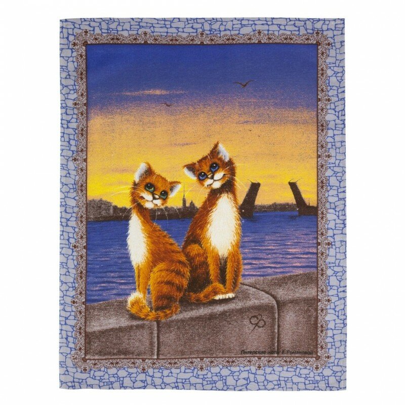 Полотенце кухонное Wellness Коты А 45x60 см хлопок