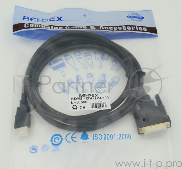 Кабель видео Siemax Hdmi (m)/DVI-D (Dual Link) (m) 3м. черный CBL-458053