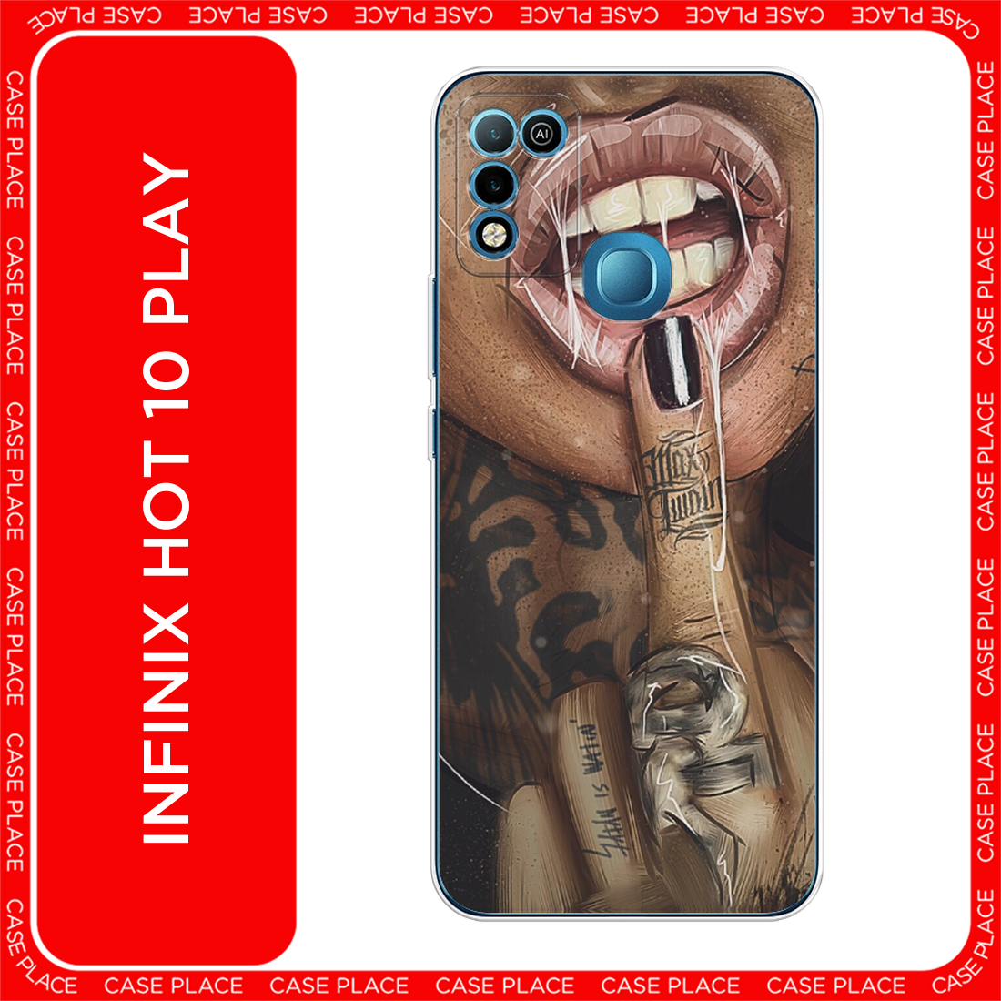 Чехол на Infinix HOT 10 Play / Инфиникс Хот 10 Плей с принтом Девушка с татуировками