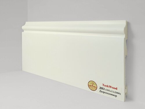 Изображение товара Плинтус из дюрополимера Teckwood Белый ДП2, матовый, влагостойкий, 105х14х2000мм