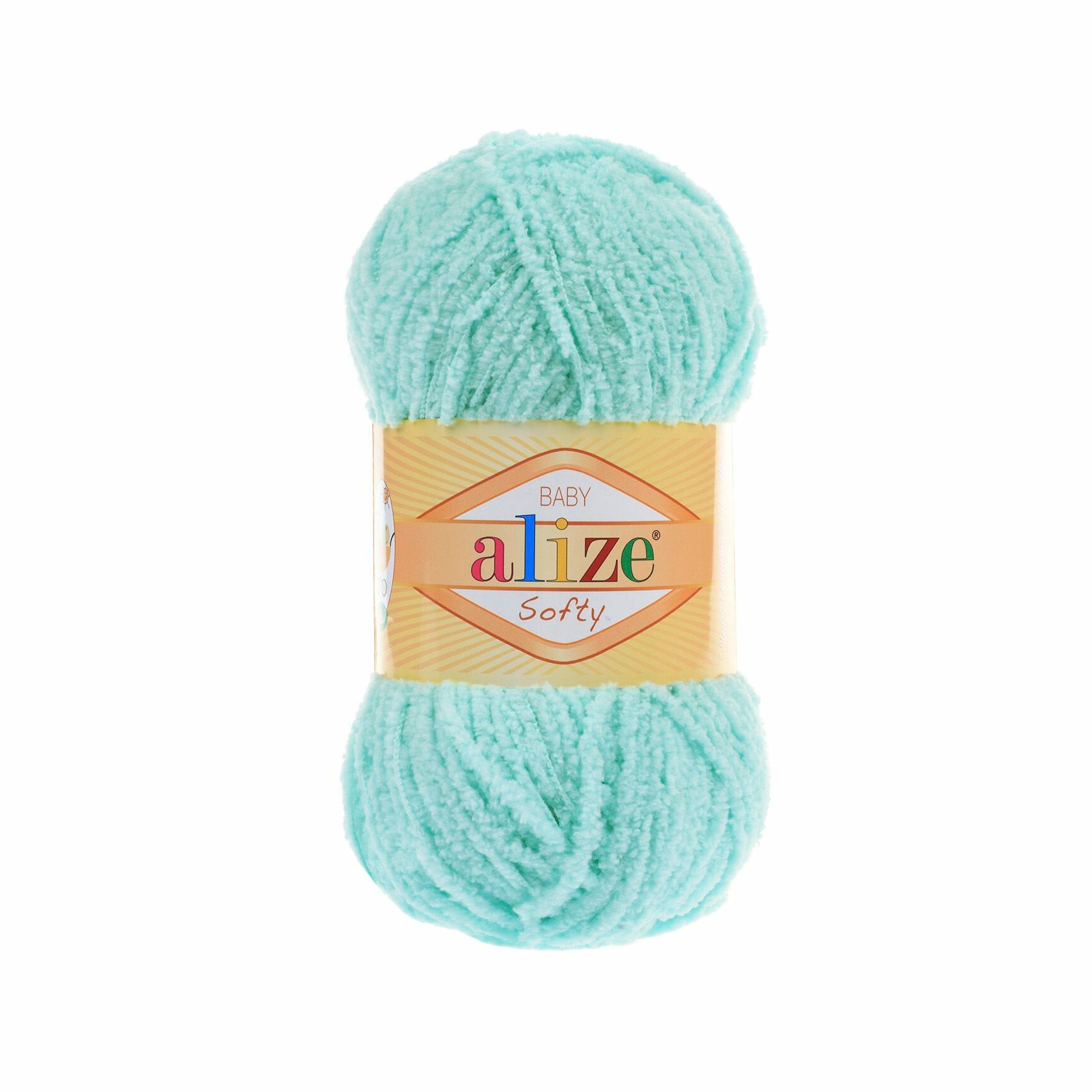 Пряжа для вязания Softy Alize 2 мотка (115 м, 50 гр), цвет 669 светлая бирюза