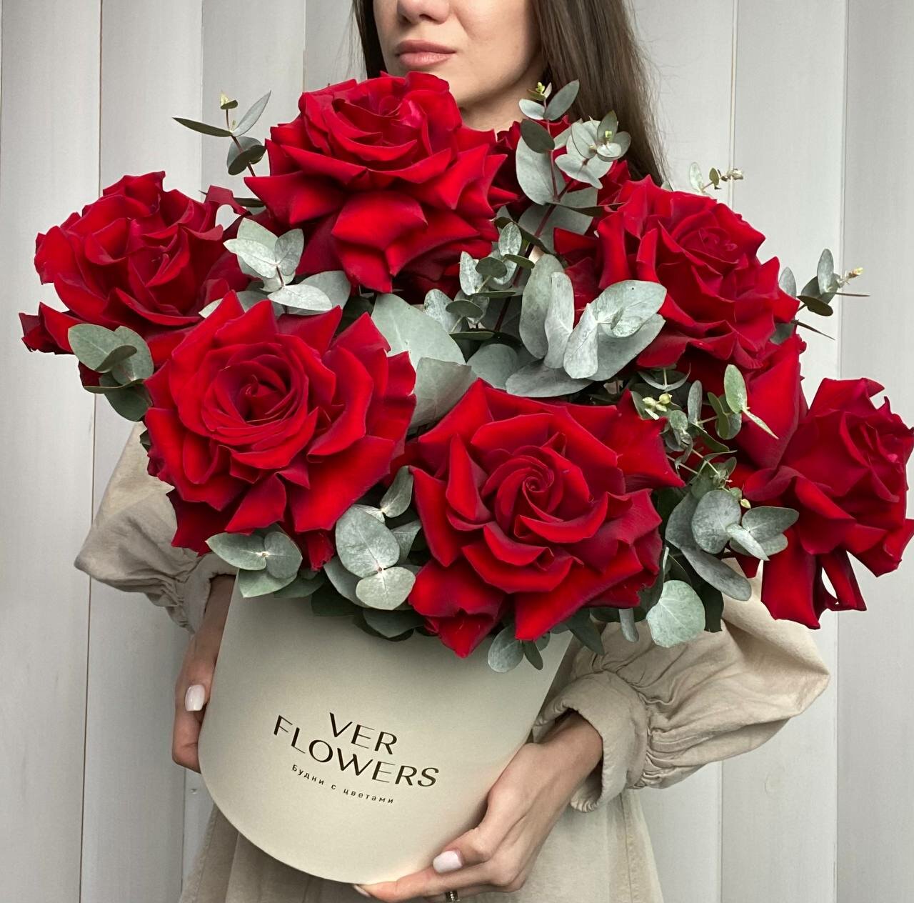 Французские розы в коробке Ver Flowers