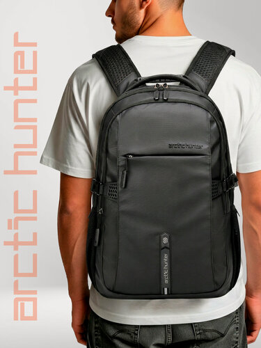 Изображение товара Рюкзак мужской городской Arctic Hunter B00388, спортивный, черный, 29 л, для ноутбука 15, ручная кладь, для путешествий
