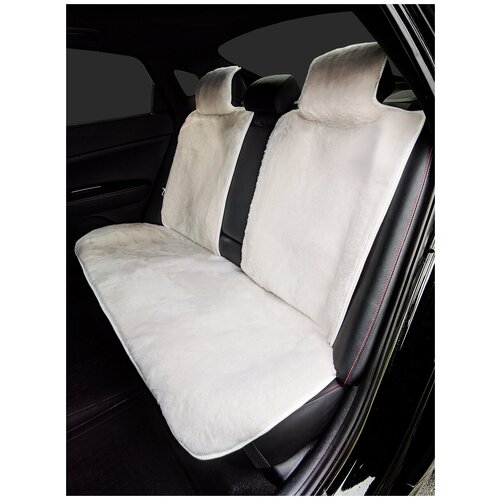 Меховые накидки на заднее сиденье автомобиля / На сидения автомобиля / Меховые накидки на сиденья / Комплект на задние сиденья / 3 шт.