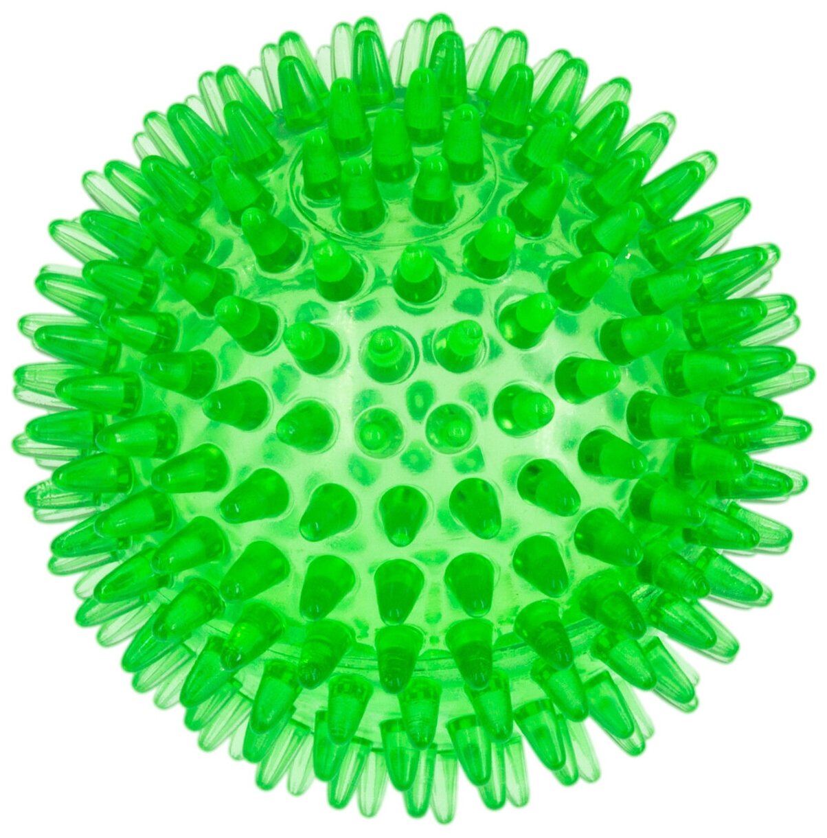 Мяч для собак, массажный, 10 см, прозрачный Crystal Zoo One, зеленый, 5100C-1