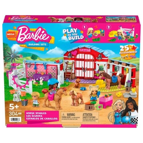 фото Конструктор для детей mega construx barbie конный двор hdj87