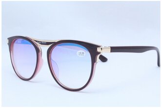 Готовые очки для зрения ("антифара", зеркальные) коричневые