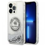 Чехол CG Mobile Karl Lagerfeld Liquid glitter RSG logo Hard для iPhone 14 Pro Max, цвет Серебристый (KLHCP14XLCRSGRS) - изображение