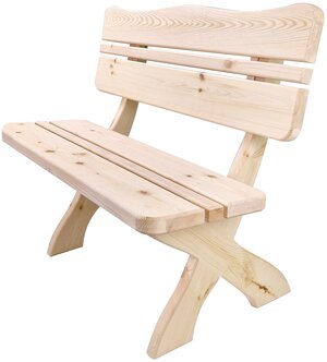 Скамейка со спинкой деревянная 1,2 метра из массива Вологодской сосны. Для сада / дома / бани /сауны