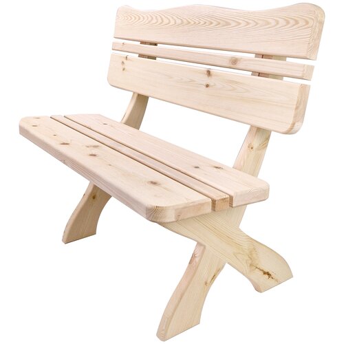 Скамейка со спинкой деревянная 1 метр из массива Вологодской сосны. Для сада / дома / бани /сауны скамейка деревянная из сосны для дома бани сада