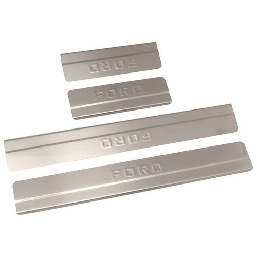 фото Накладки на пороги для ford focus 3 2015 - 2017 ступенчатые (над. штамп) ладья