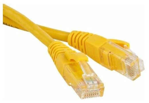 Кабель патч-корд U/UTP 5e кат. 1м. TWT TWT-45-45-1.0-YL RJ45 - RJ45, 4 пары, желтый