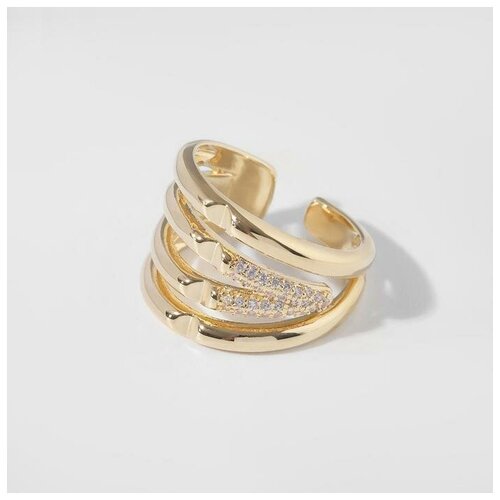 фото Кольцо "магия" линии, цвет белый в золоте сима-ленд