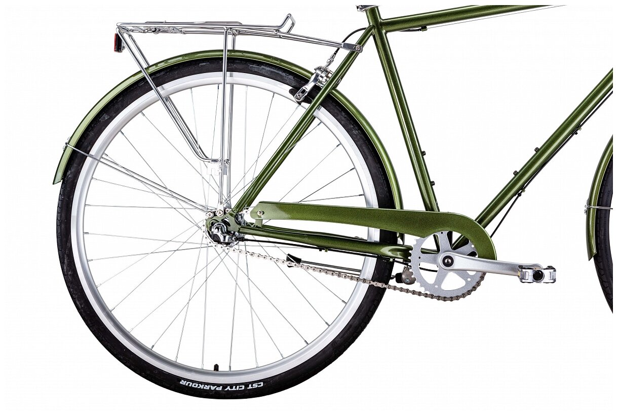 Велосипед BEARBIKE London (2021), городской (взрослый), рама 23", колеса 28", зеленый, 10.8кг [1bkb1c183011] - фото №3