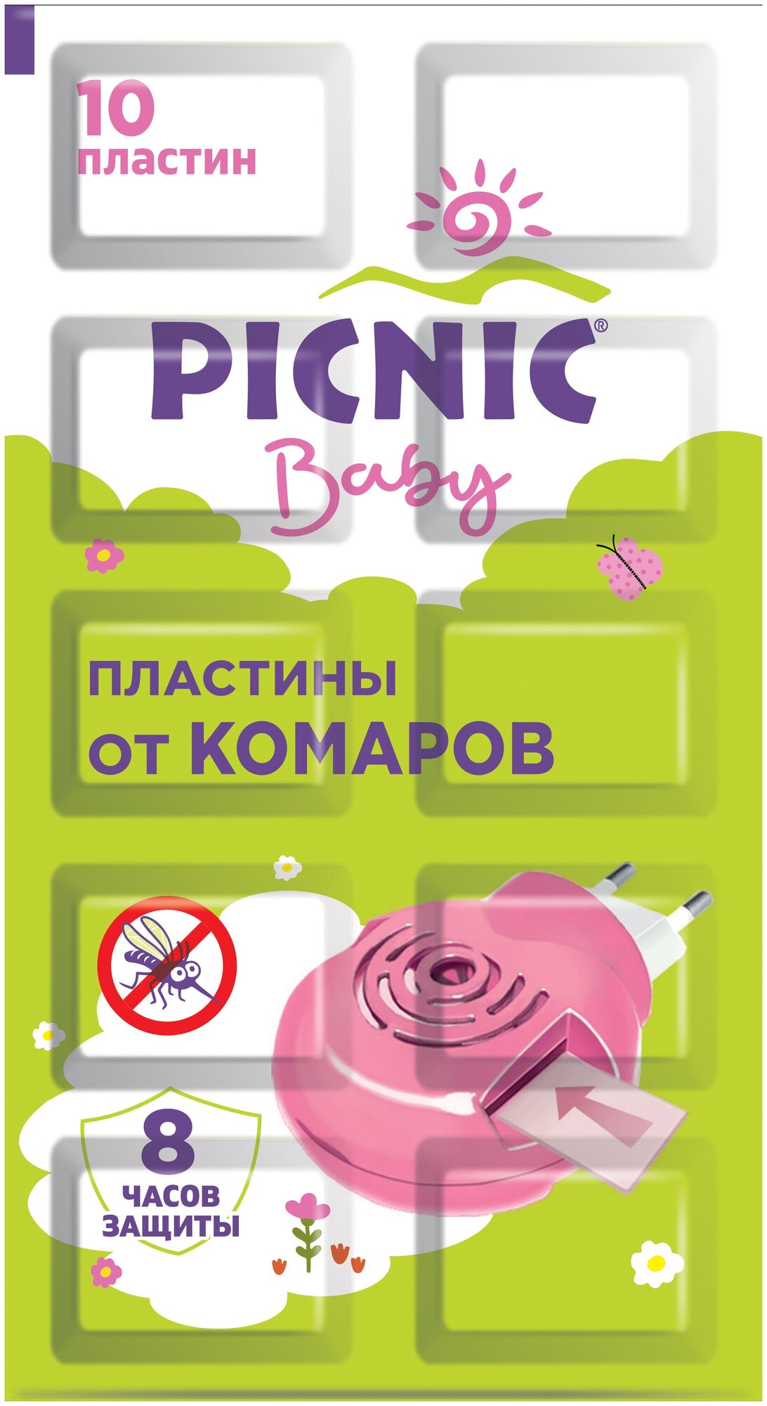 Пластина для фумигатора Picnic Baby от комаров с экстрактом ромашки, 10 г, 10 шт., серебристый/розовый - фотография № 4