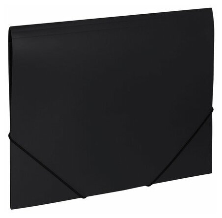 Папка на резинках BRAUBERG "Office", черная, до 300 листов, 500 мкм, 227713