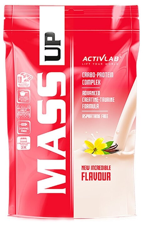 Гейнер Activlab MASS UP, 3500 г, вкус: ваниль