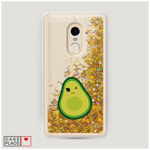 фото Чехол жидкий с блестками xiaomi redmi note 4x mr avocado case place