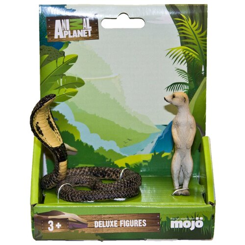 фото Набор фигурок mojo (animal planet) в индивидуальной упаковке (s): королевская кобра (м), сурикат (s)387126125p