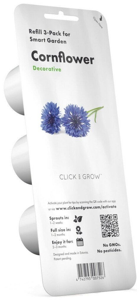 Набор картриджей для умного сада Click and Grow Refill 3-Pack Василёк (CornFlower) - фотография № 1