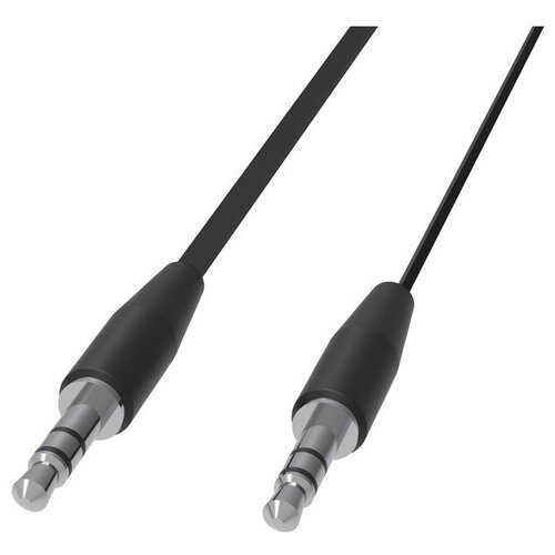 AUX RITMIX RCC-140 Jack 3.5 (M) черный, плоский кабель, 1м. aux кабель ritmix rcc 140 1 метр черный