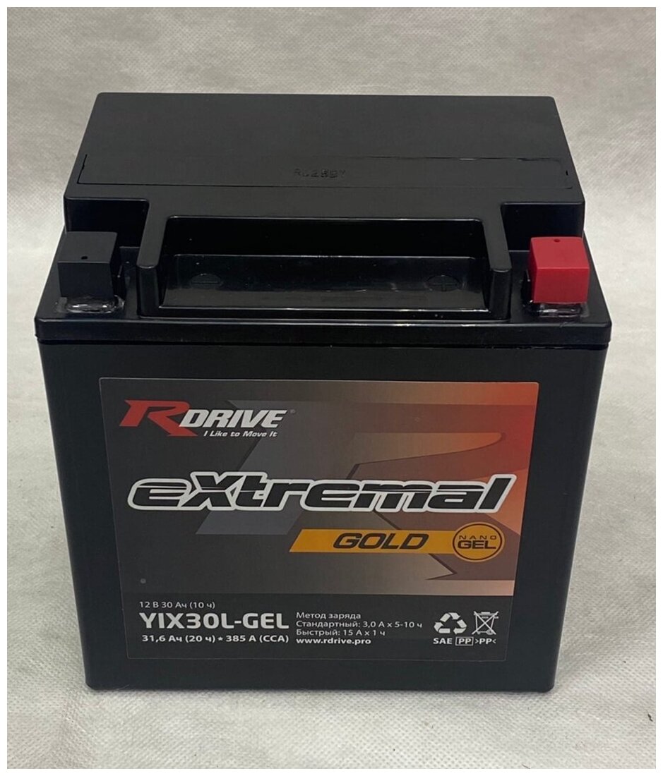 Мото аккумулятор RDrive eXtremal Gold YIX30L-GEL