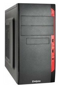 Exegate EX272736RUS Корпус MinitowerQA-410 Black, mATX, 2*USB, Audio