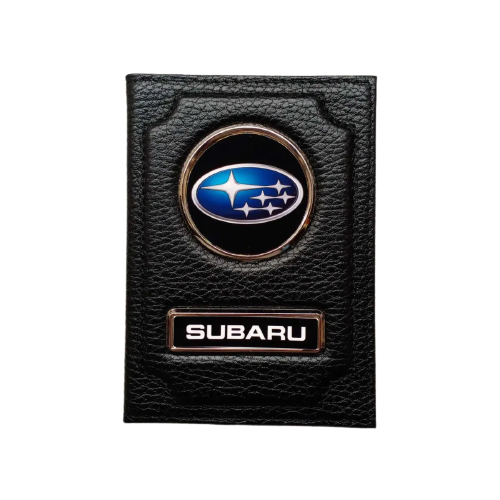 Обложка для автодокументов и паспорта Subaru (субару) кожаная флотер