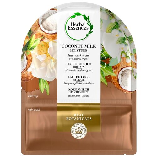 Herbal Essences Маска для волос Кокосовое молочко Увлажнение + шапочка, 20 г, 20 мл, пакет