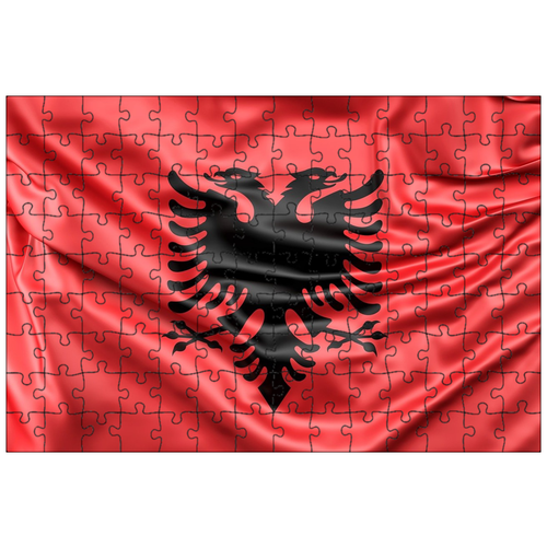 фото Магнитный пазл 27x18см."албания, флаг, европа" на холодильник lotsprints