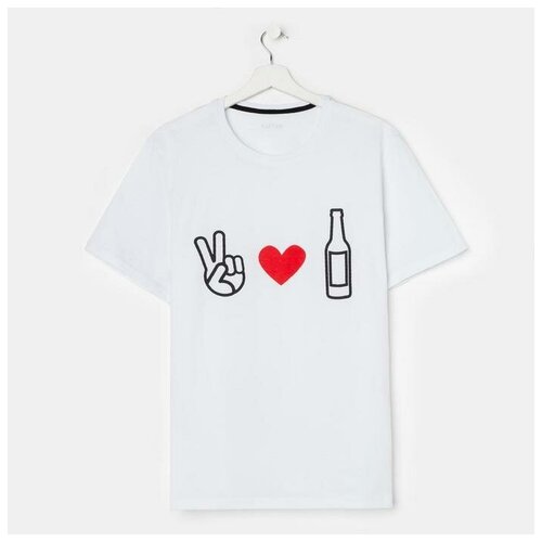 фото Футболка мужская белая kaftan "love beer" размер 48