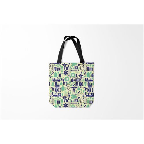 фото Сумка-шоппер / 40х40 см / медицина / паттерн z burnettie