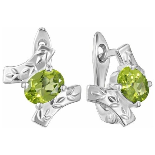 Серьги Lazurit Online, серебро, 925 проба, хризолит