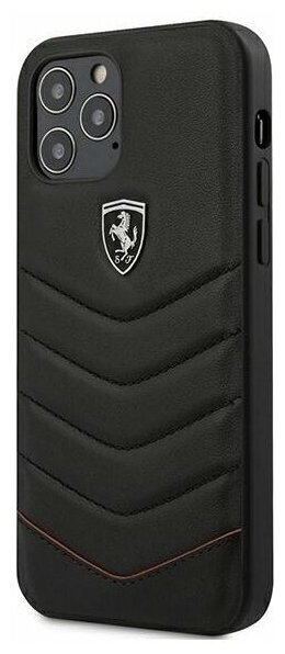 Чехол CG Mobile Ferrari Off-Track Genuine leather Quilted Hard для iPhone 12 Pro Max, цвет Черный (FEHQUHCP12LBK)