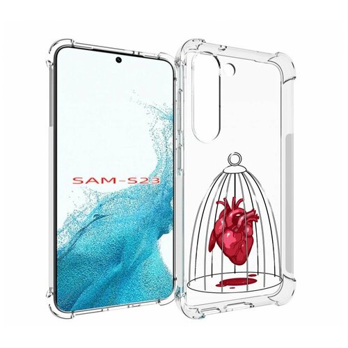 чехол mypads сердце в клетке для samsung galaxy s23 ultra задняя панель накладка бампер Чехол MyPads сердце в клетке для Samsung Galaxy S23 задняя-панель-накладка-бампер